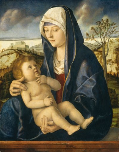 Madonna mit Kind in einer Landschaft, ca. 1490-1500 von Giovanni Bellini